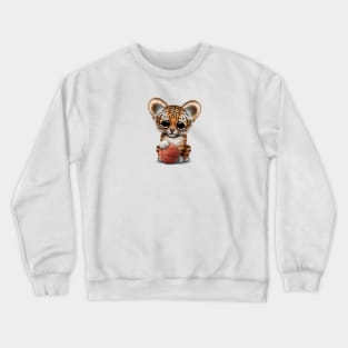 Tiger Cub Playing With Basketball Crewneck Sweatshirt